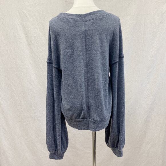 Free People Beach TGIF Pullover Sweater In Slate Gray Size Small - Picture 12 of 13